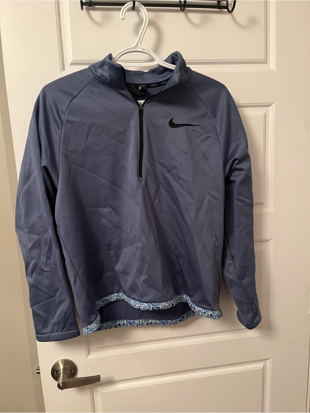 Nike Women's Slate Blue Quarter-Zip Rash Guard